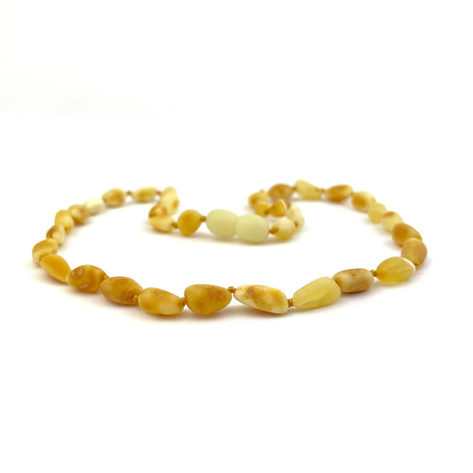Raw Kids Oval Beads Butter Color Necklace
