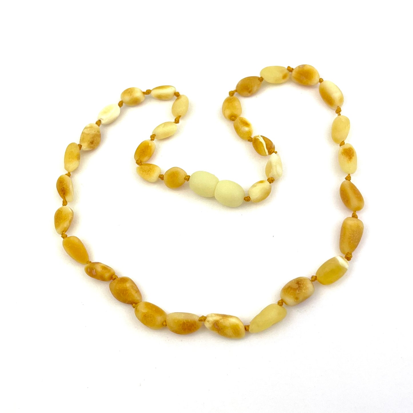 Raw Kids Oval Beads Butter Color Necklace
