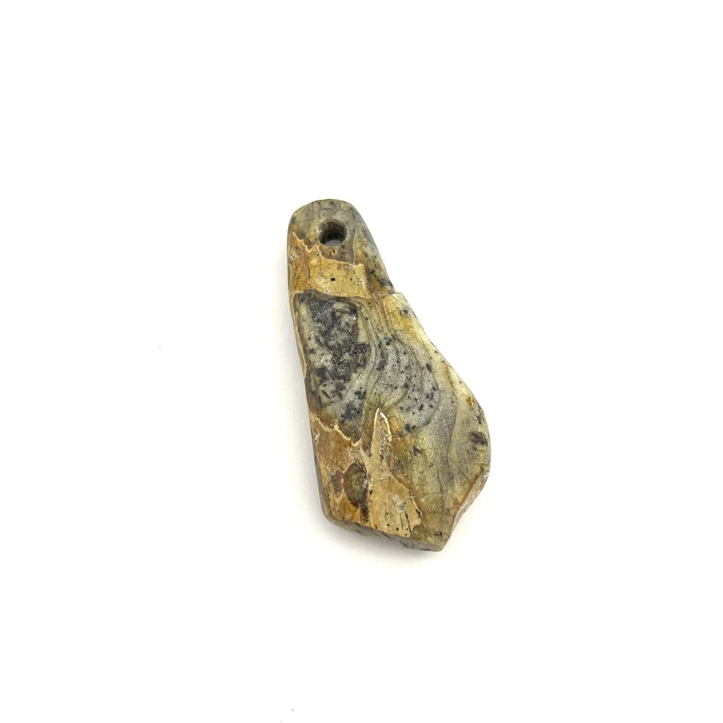 Raw Drop Shaped Green Color Pendant