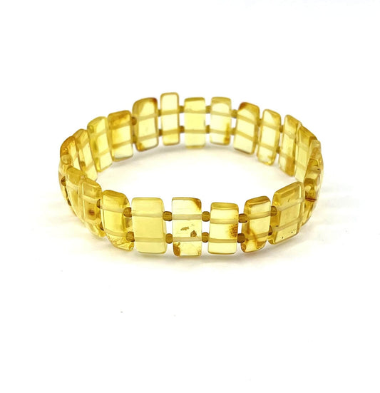 Polished Rectangle Beads Lemon Color Bracelet