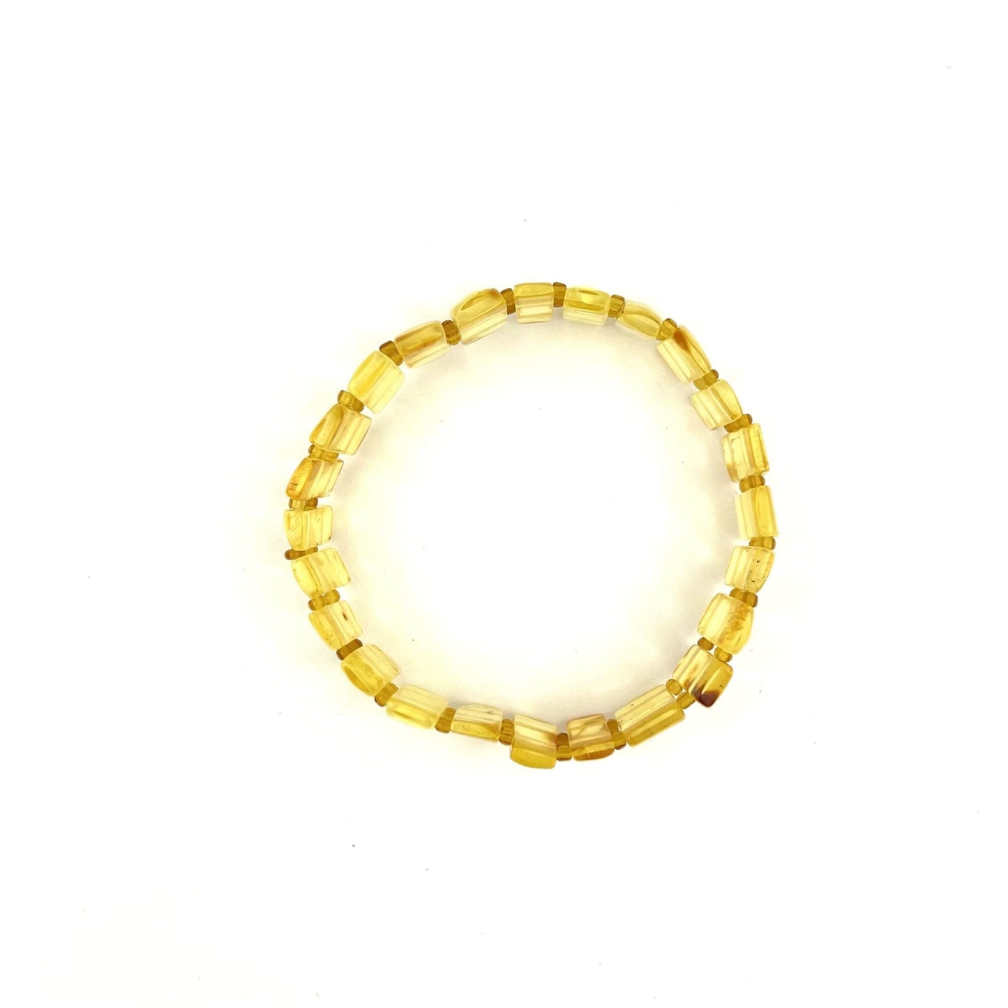 Polished Rectangle Beads Lemon Color Bracelet