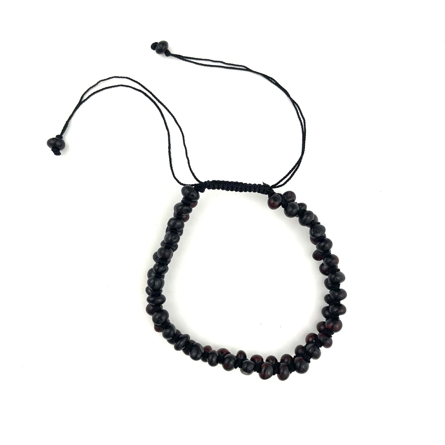 Polished and Raw Mix Baroque Beads Adjustable Cherry Color Bracelet