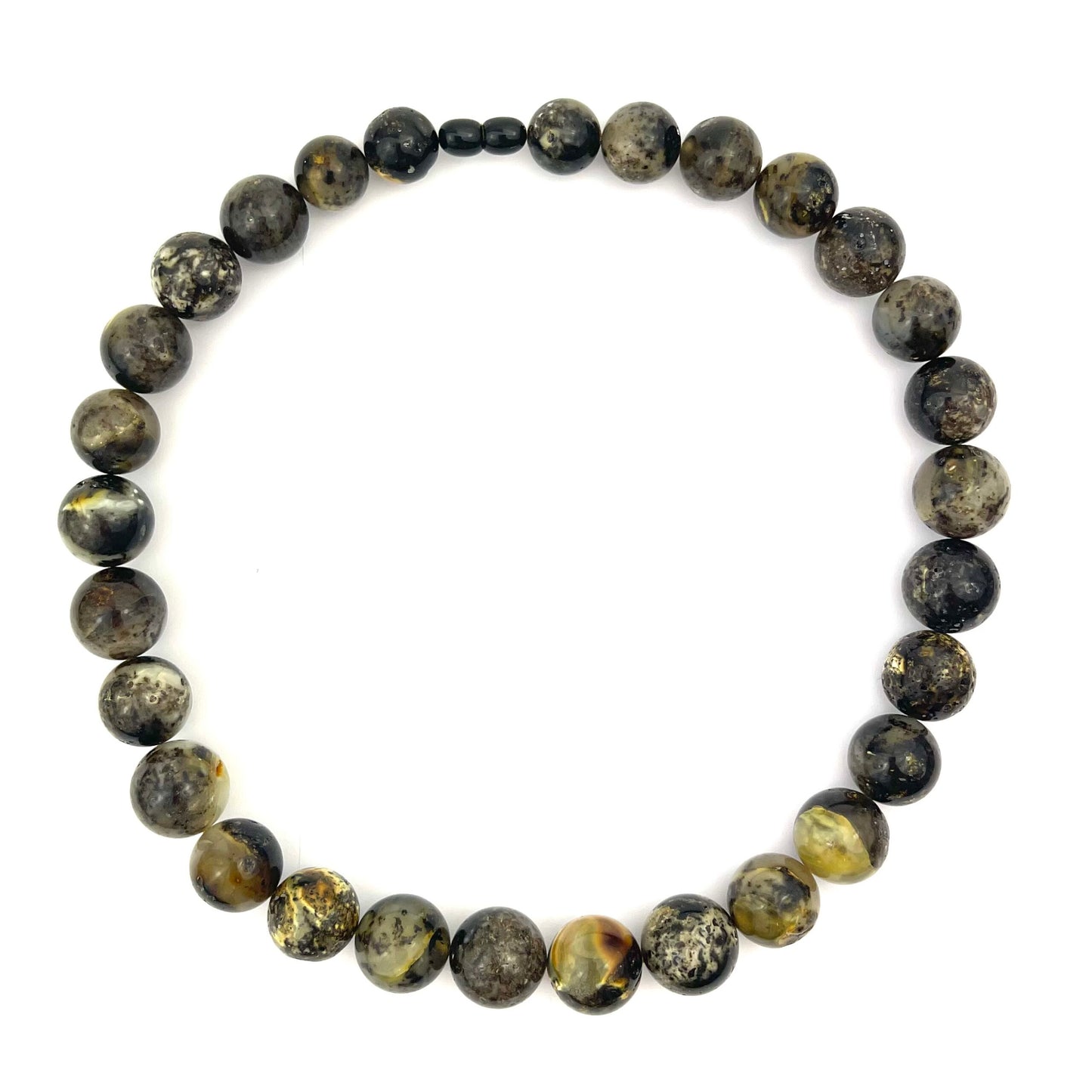 Polished Perfect Round Beads Green Color Necklace