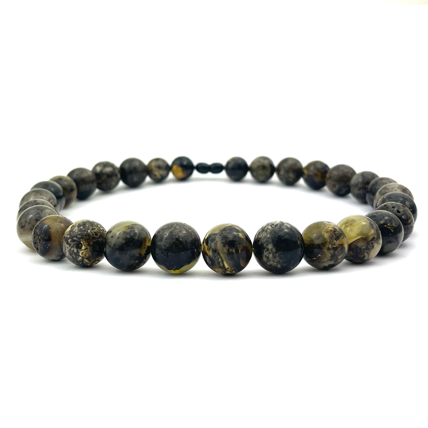 Polished Perfect Round Beads Green Color Necklace
