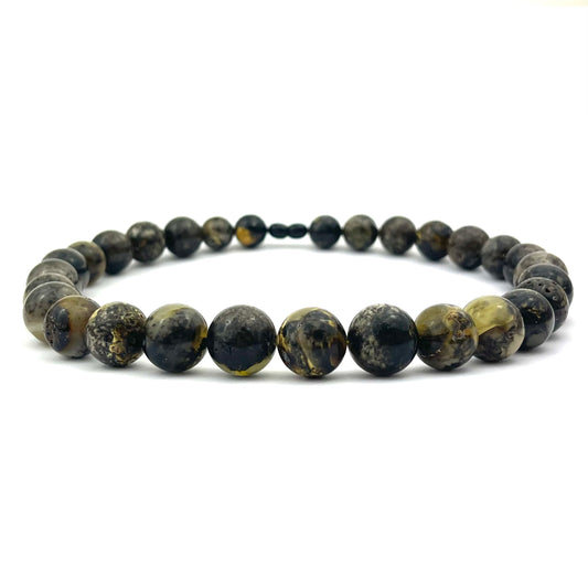 Polished Perfect Round Beads Green Color Necklace