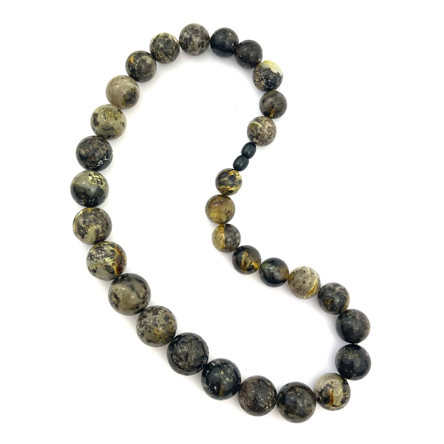 Polished Perfect Round Beads Green Color Necklace