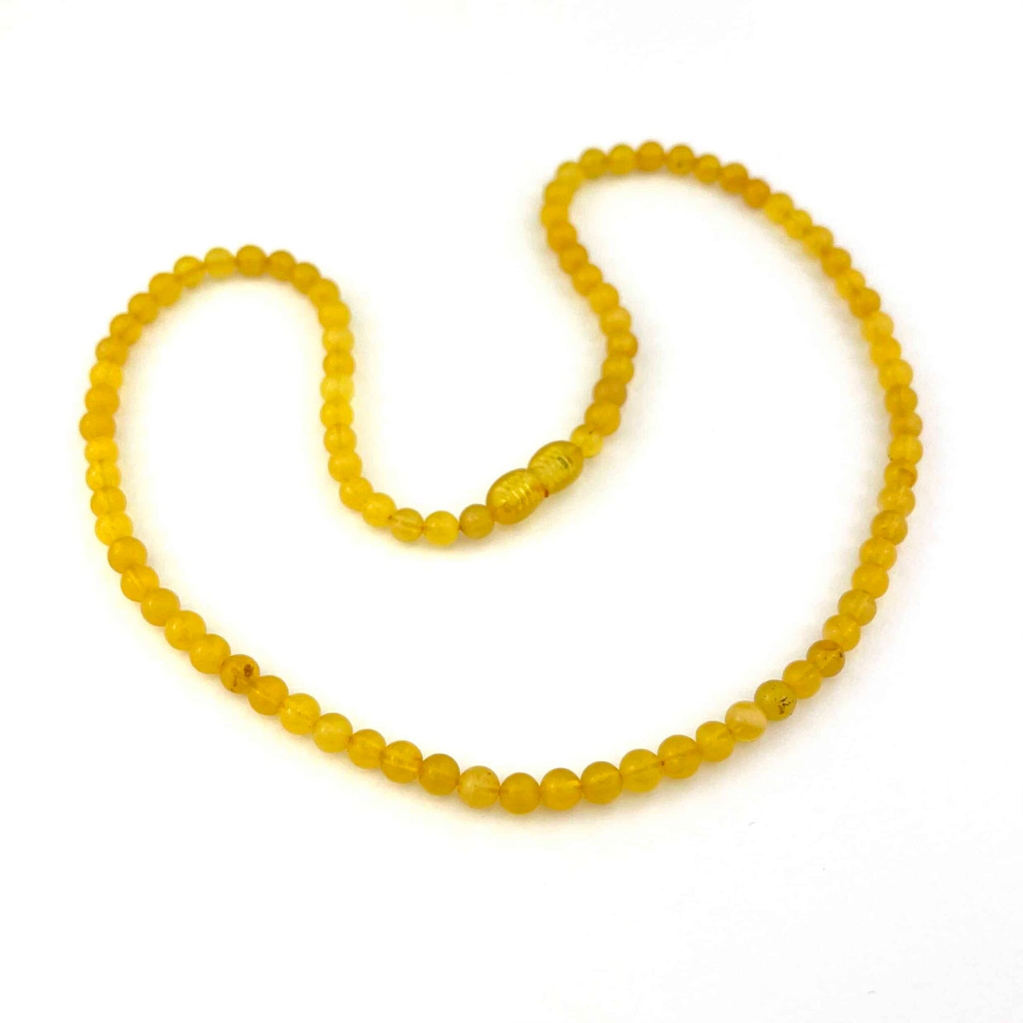 Polished Perfect Round Beads Butter Color Necklace