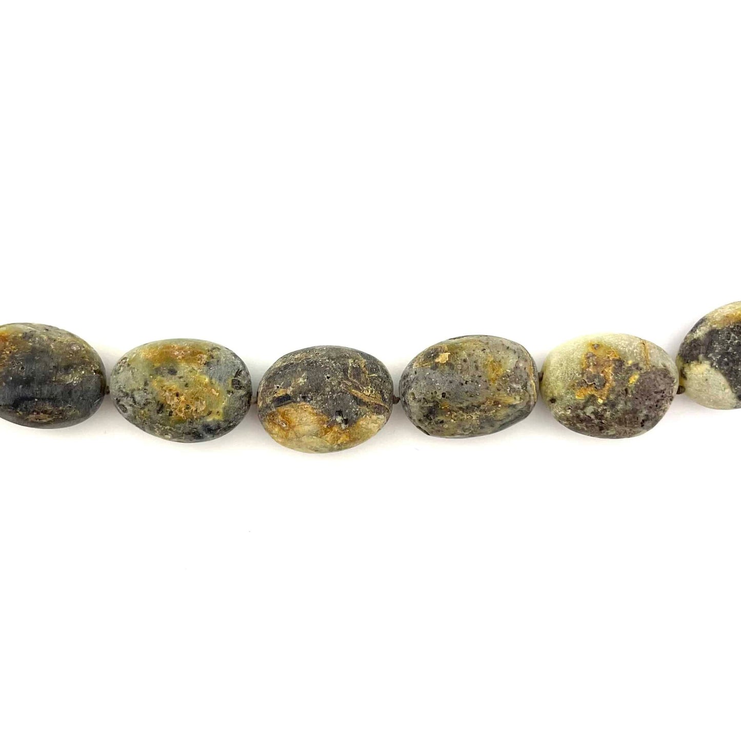 Raw Massive Oval Beads Light Green Color Necklace