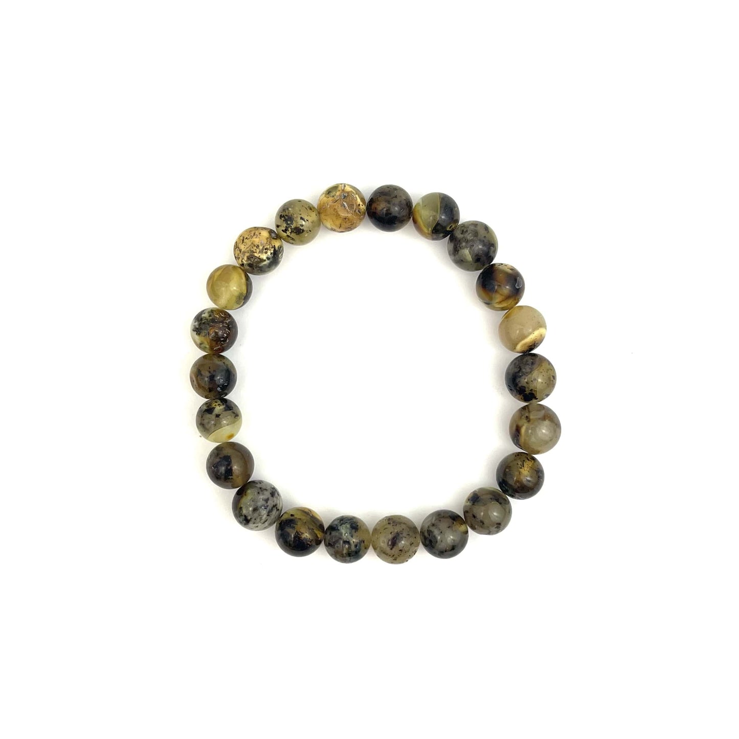 Polished Perfect Round Beads Light Green Color Bracelet