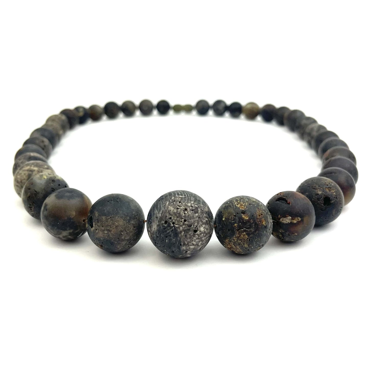 Raw Perfect Round Beads Green Color Necklace