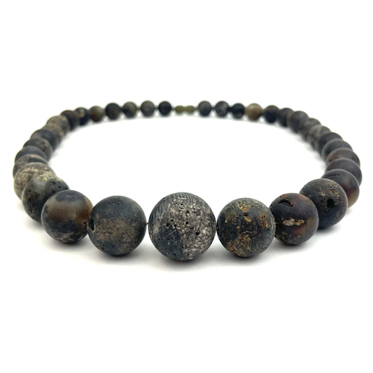 Raw Perfect Round Beads Green Color Necklace