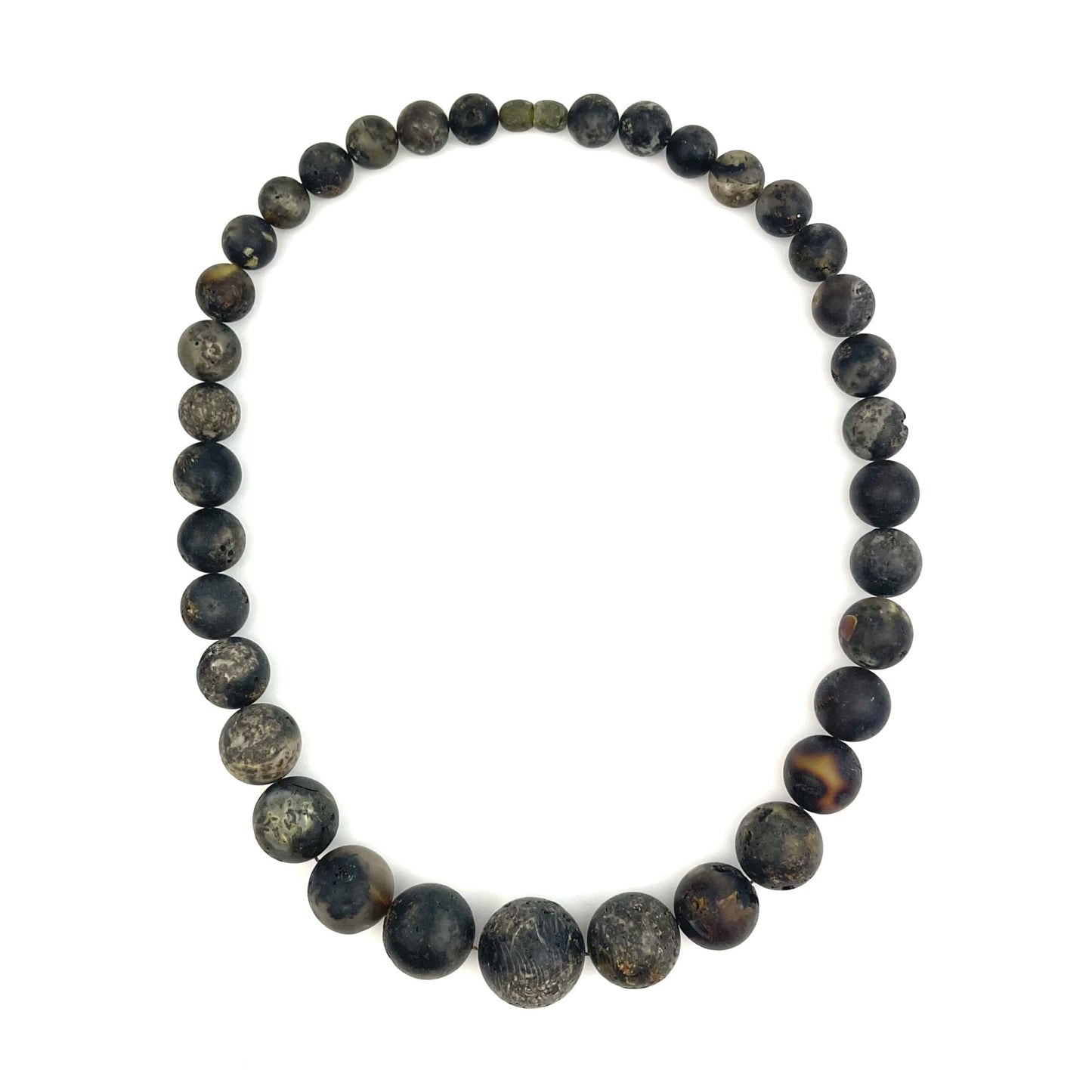 Raw Perfect Round Beads Green Color Necklace
