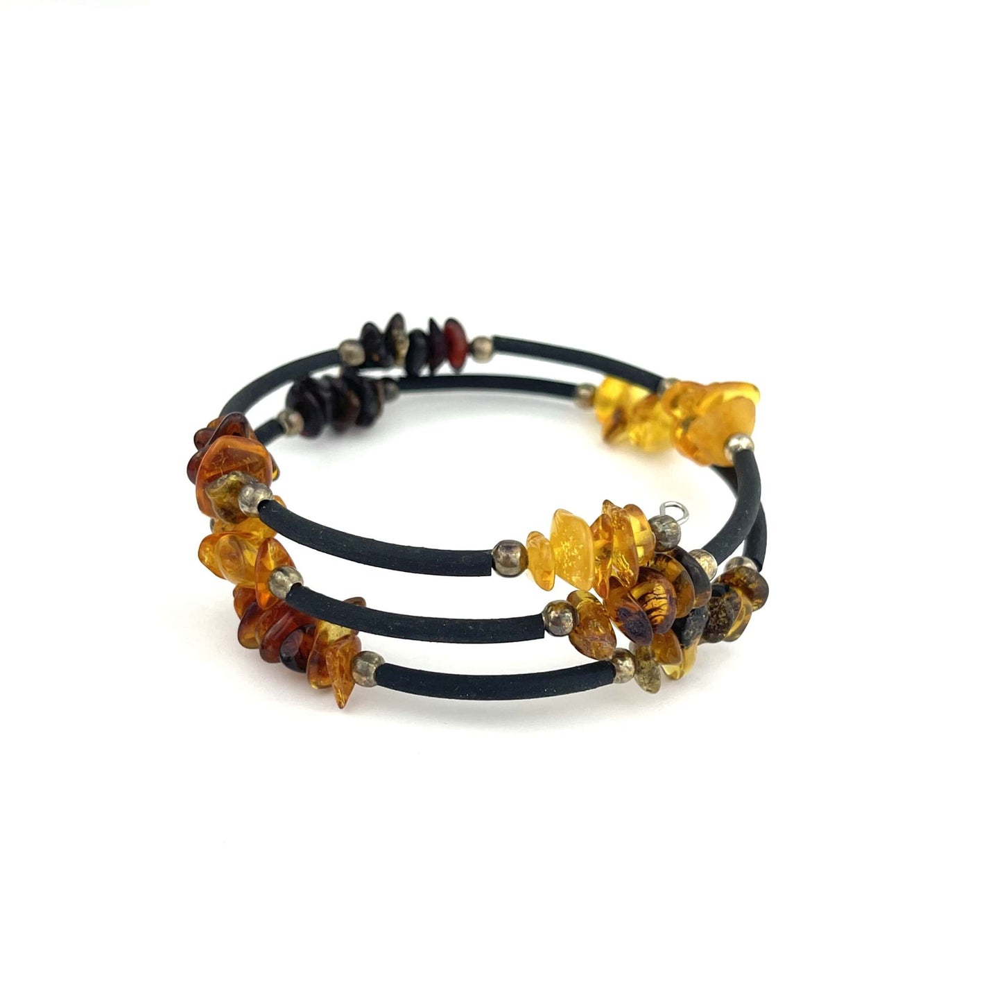 Polished Chips Beads Memory Wire Multicolor Bracelet
