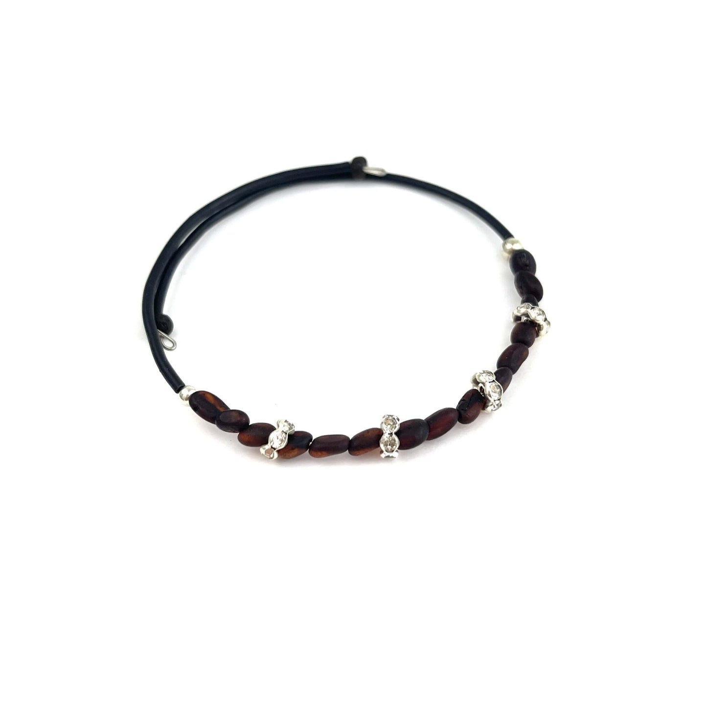 Raw Oval Beads Cherry Color Bracelet