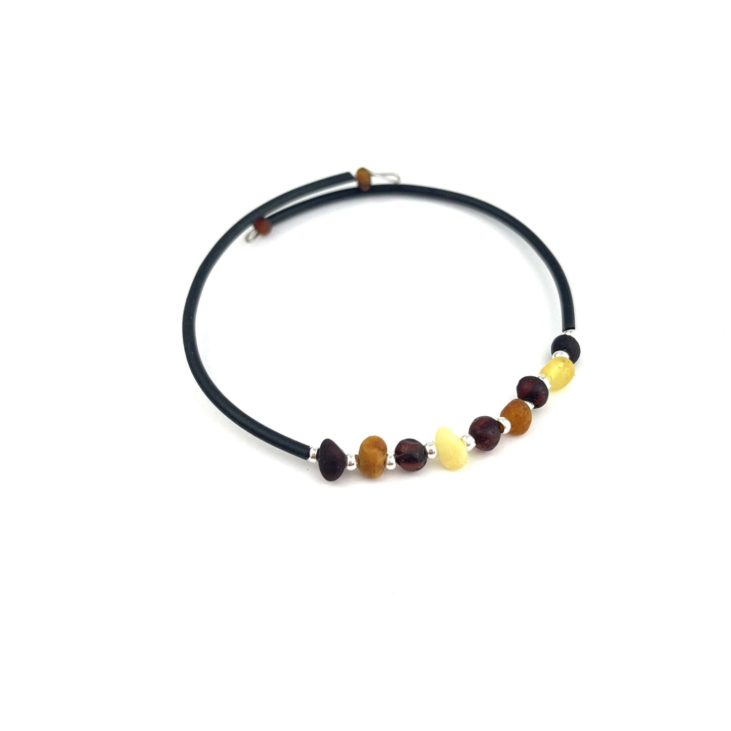 Raw Semi Rounded Beads Multicolor Bracelet