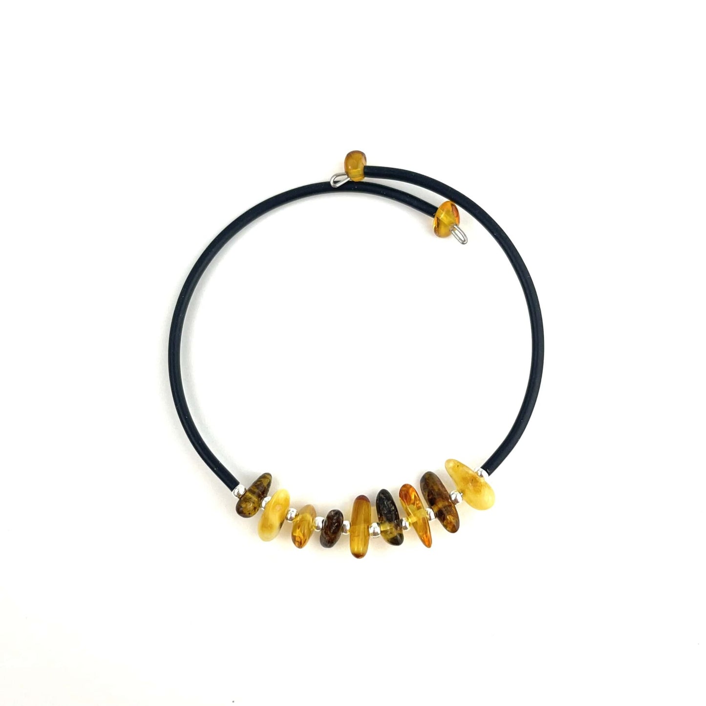 Polished Chips Beads Memory Wire Multicolor Bracelet