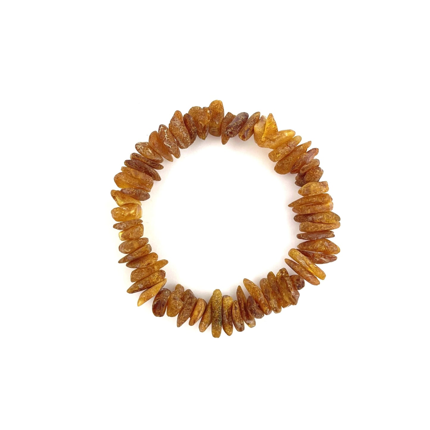 Raw Elastic Chips Honey Color Bracelet 12g+