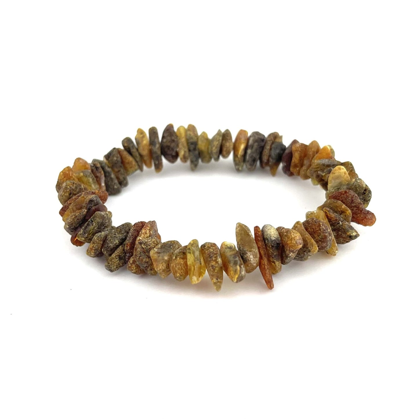 Polished Elastic Chips Green Color Bracelet