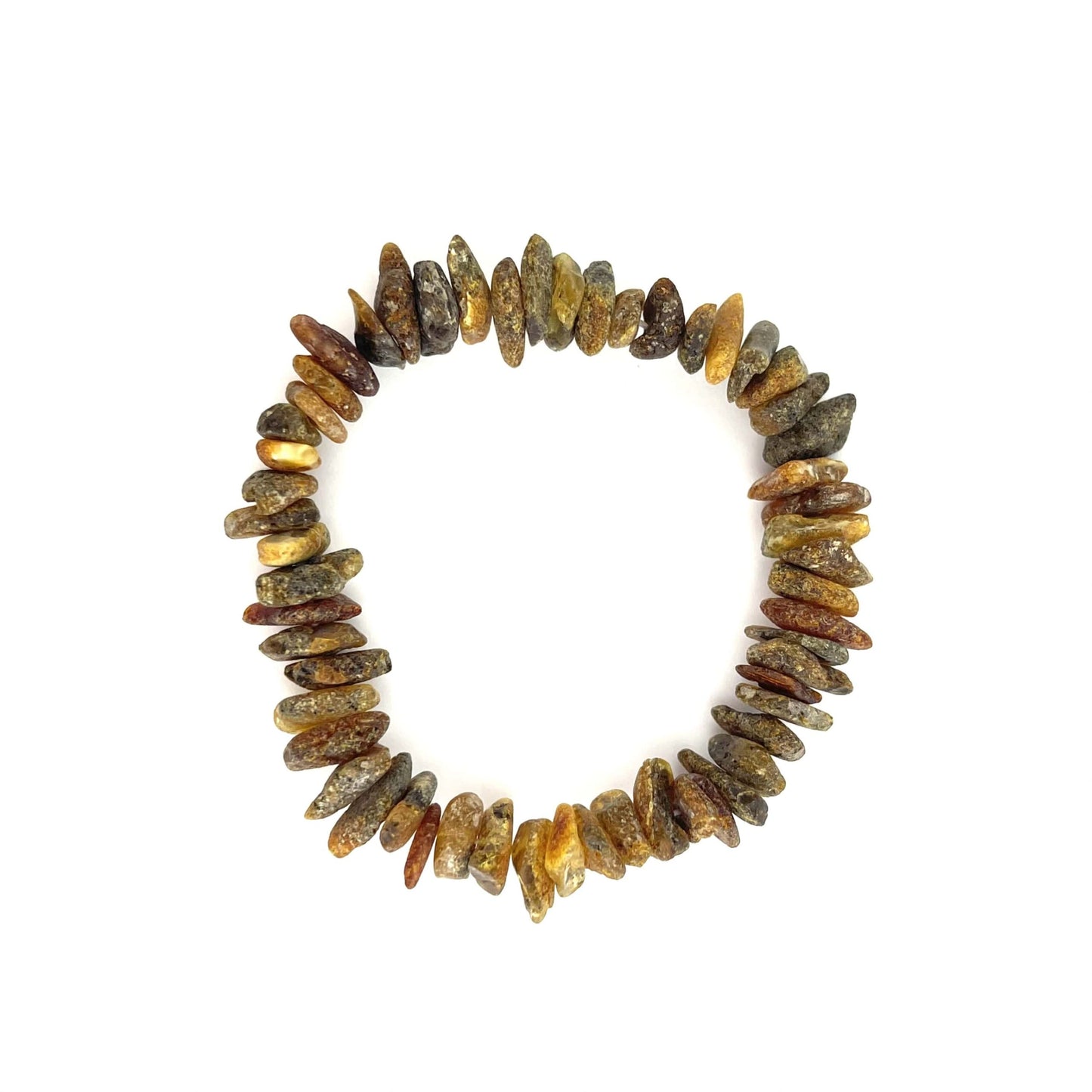 Polished Elastic Chips Green Color Bracelet