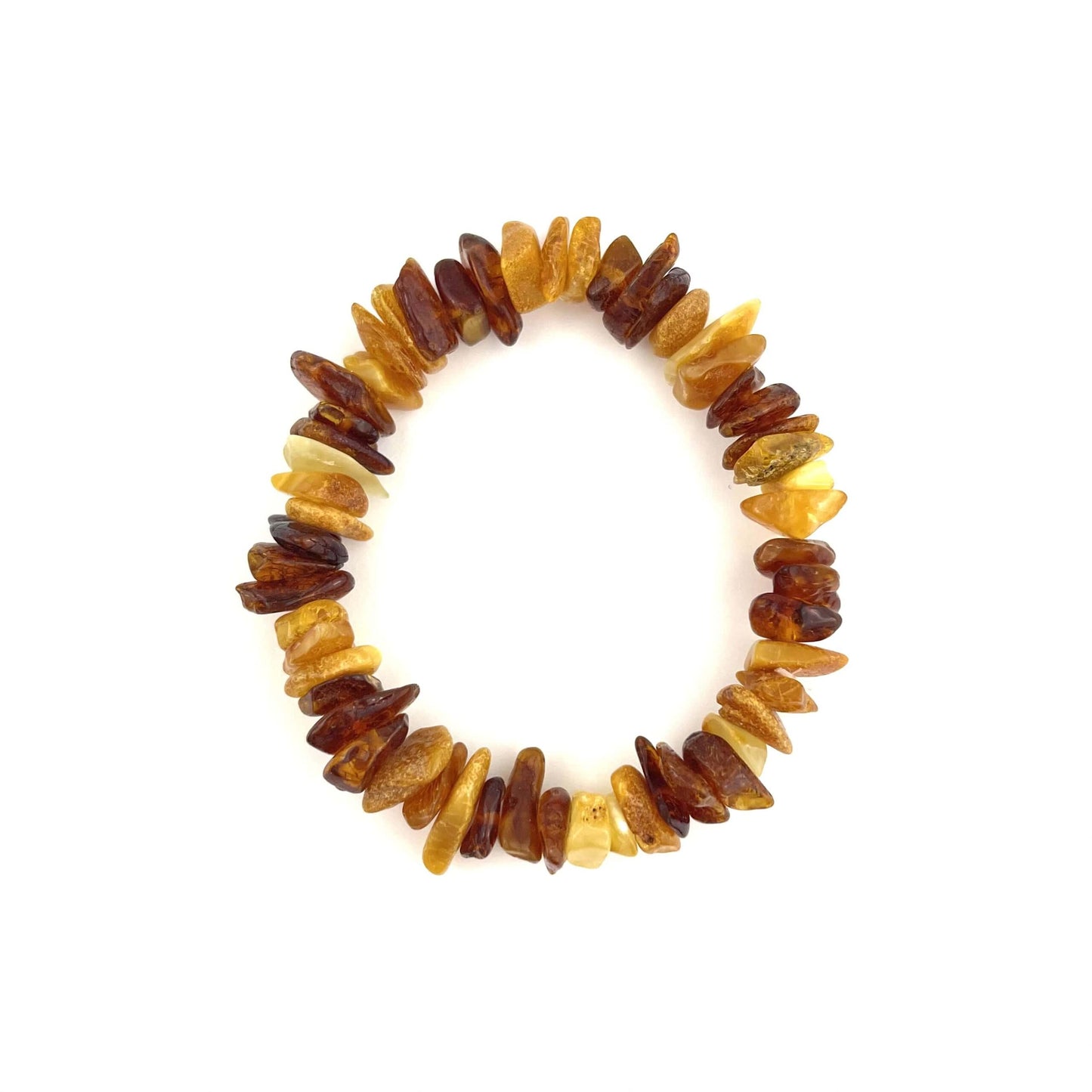 Polished Elastic Chips Cognac and Honey Color Bracelet