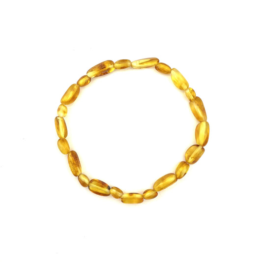 Polished Oval Beads Honey Color Bracelet