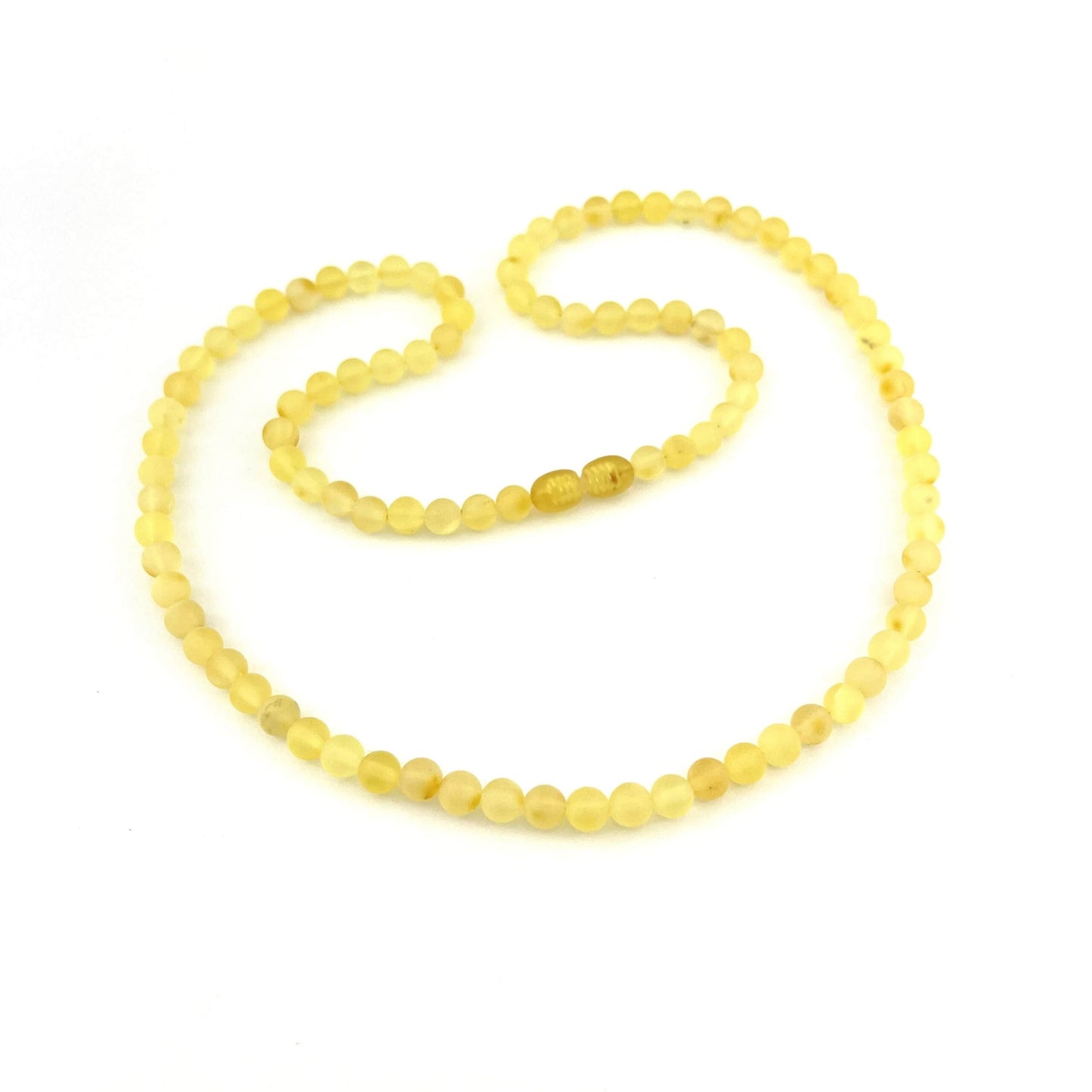 Raw Perfect Round Beads Lemon Color Necklace