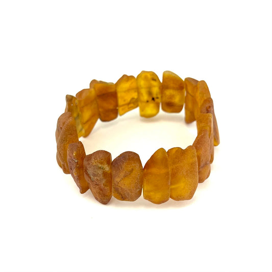 Raw Massive Rectangle Beads Honey Bracelet