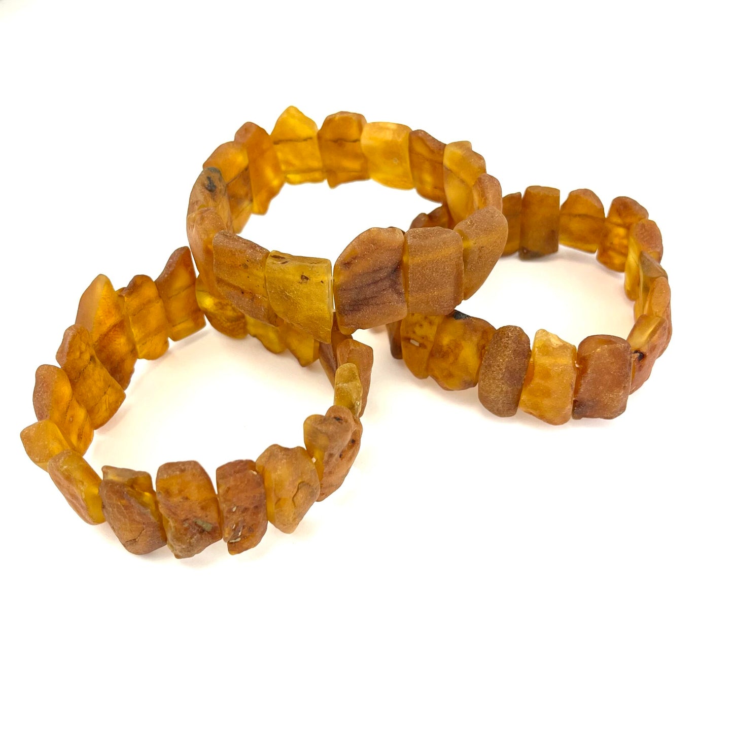 Raw Massive Rectangle Beads Honey Bracelet