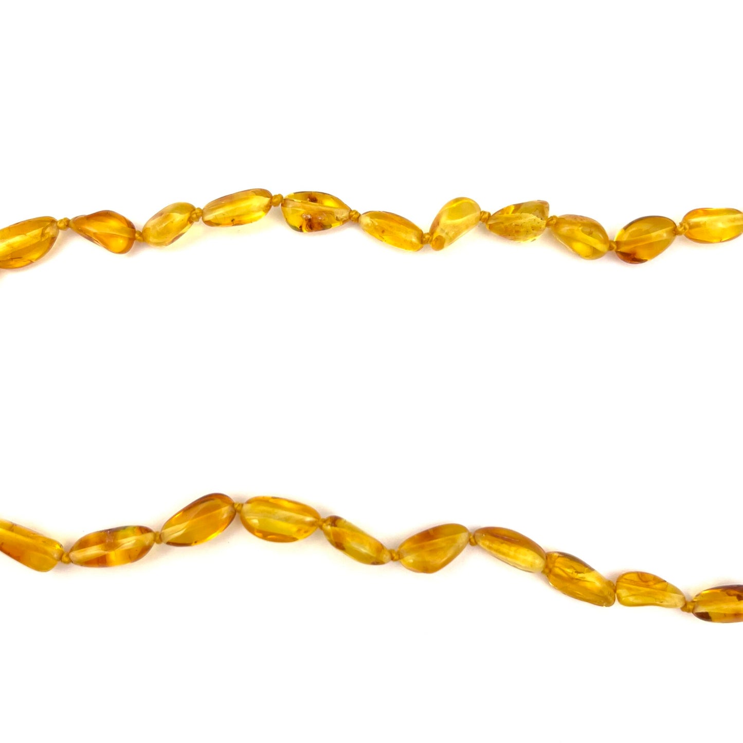 Polished Oval Beads Honey Color Necklace