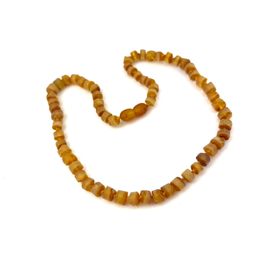 Raw Teenage Cylinder Beads Honey Color Necklace