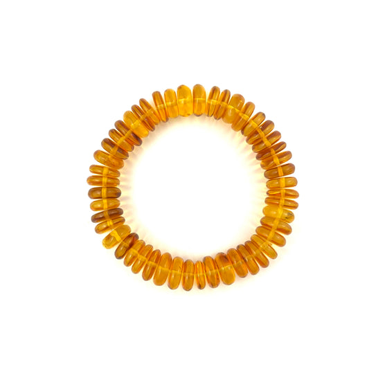 Polished Flat Cylinder Beads Honey Bracelet