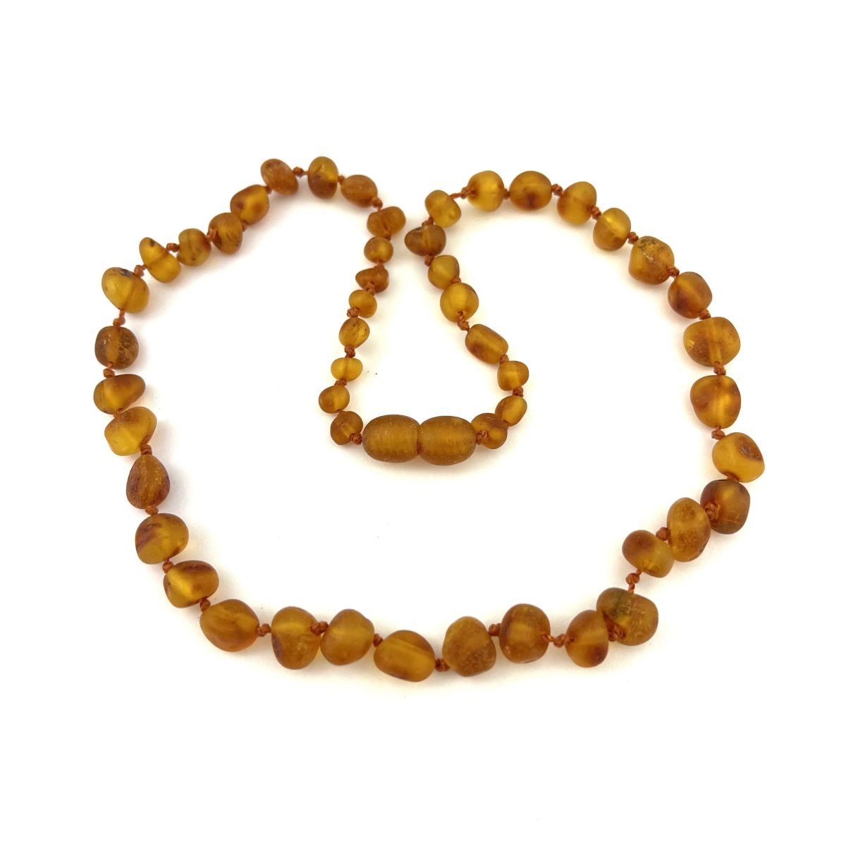 Raw Kids Oval Beads Dark Honey Color Necklace