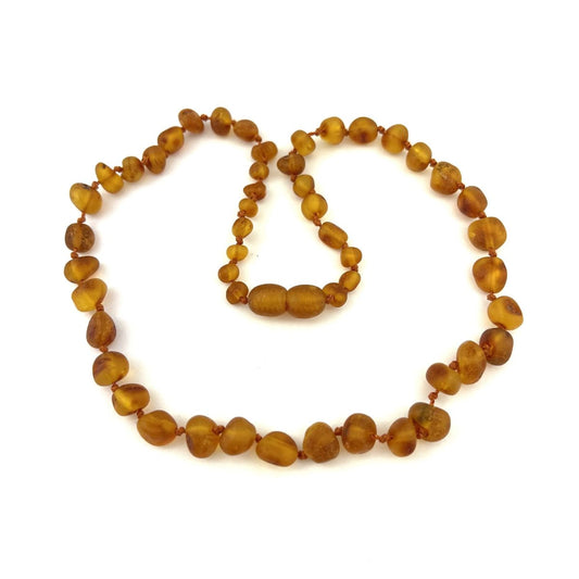Raw Kids Oval Beads Dark Honey Color Necklace