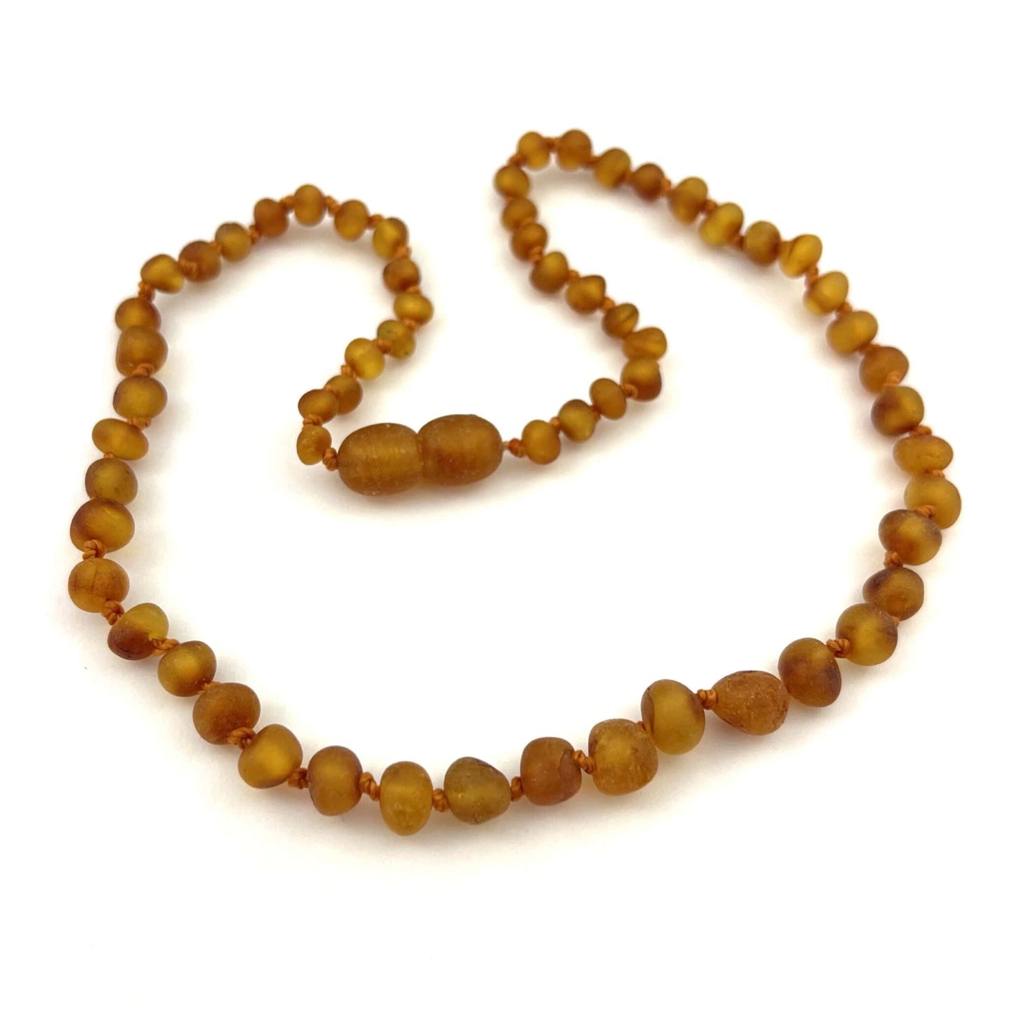 Raw Baby Baroque Beads Cognac Color Necklace