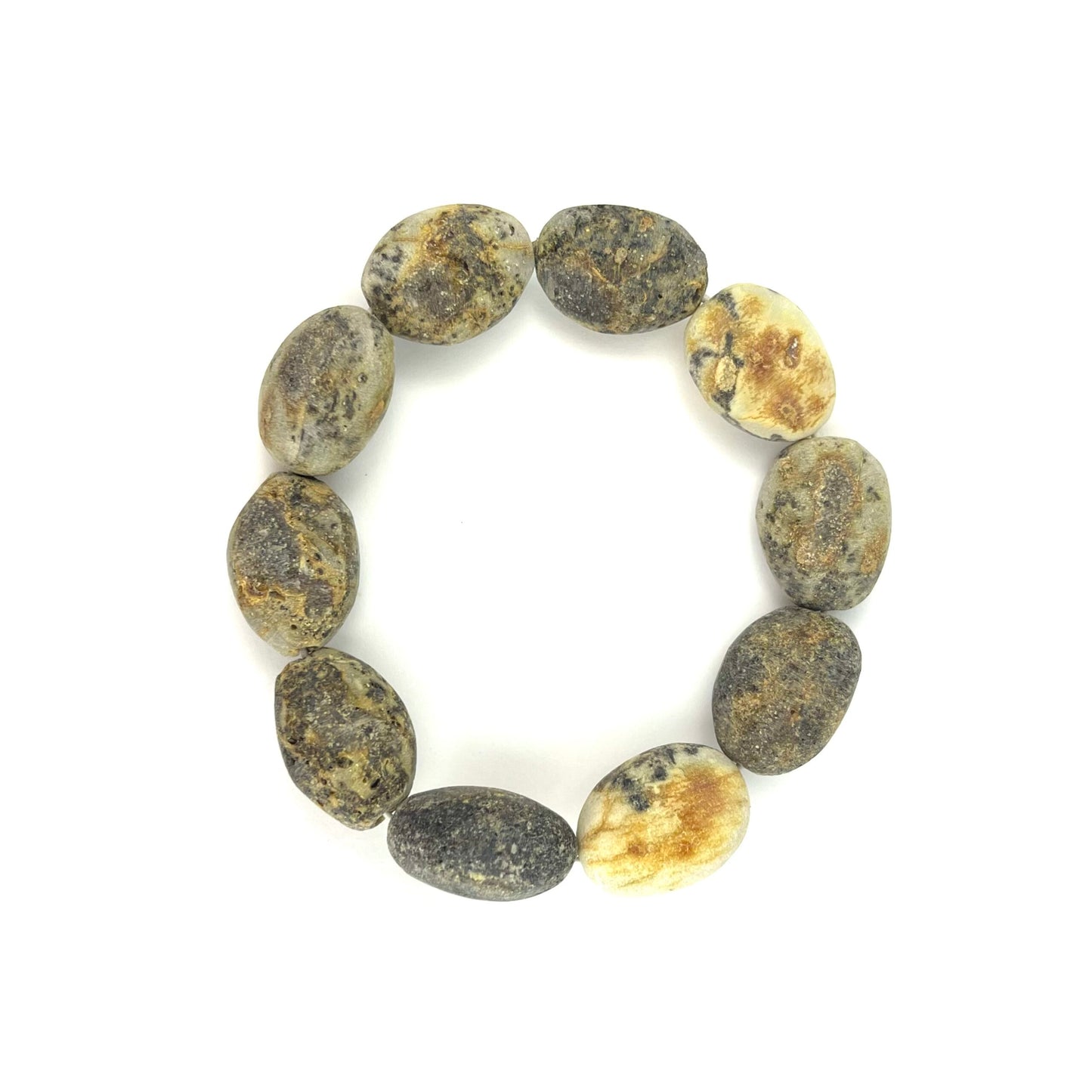 Raw Massive Oval Beads Light Green Color Bracelet