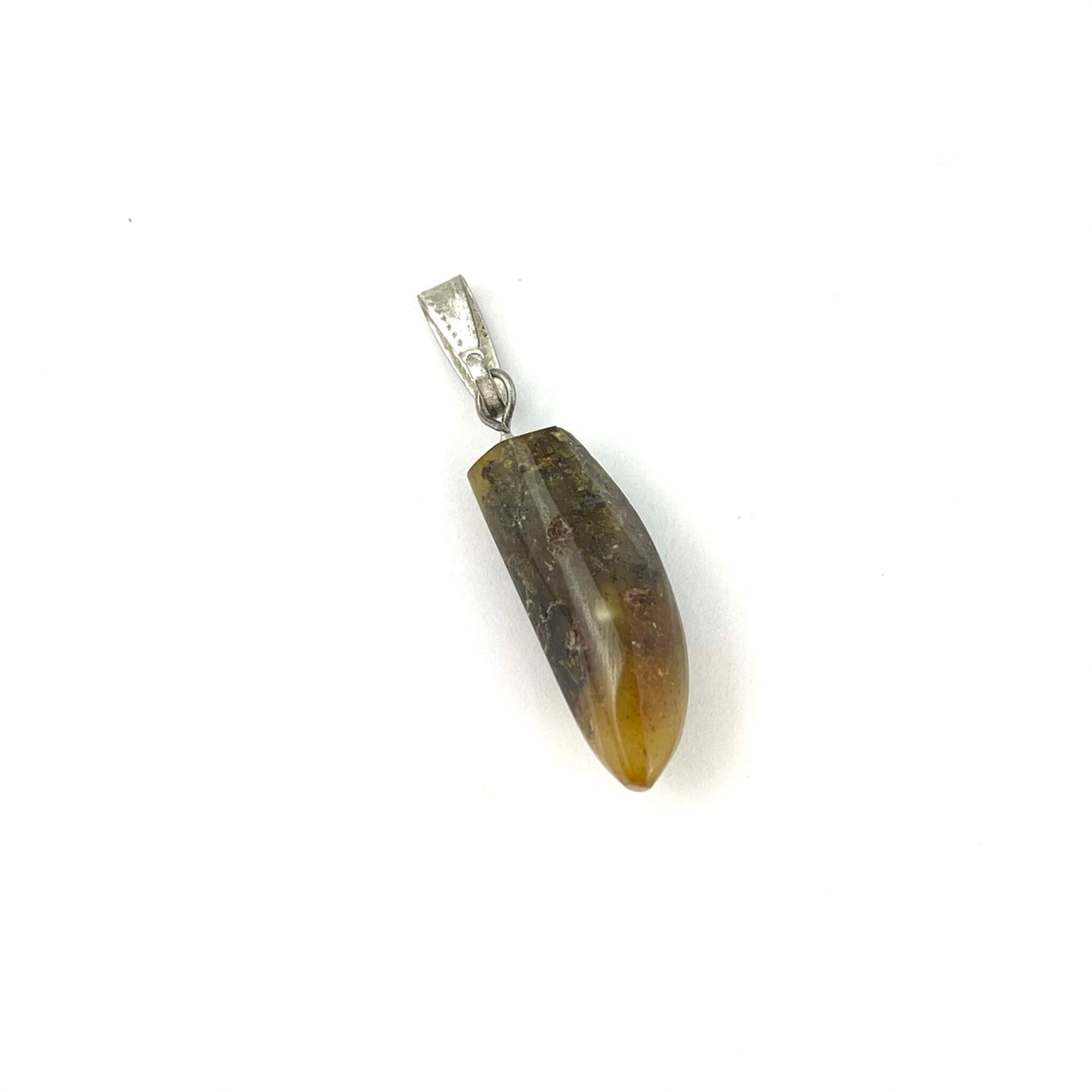Polished Oval Shaped Green Color Pendant