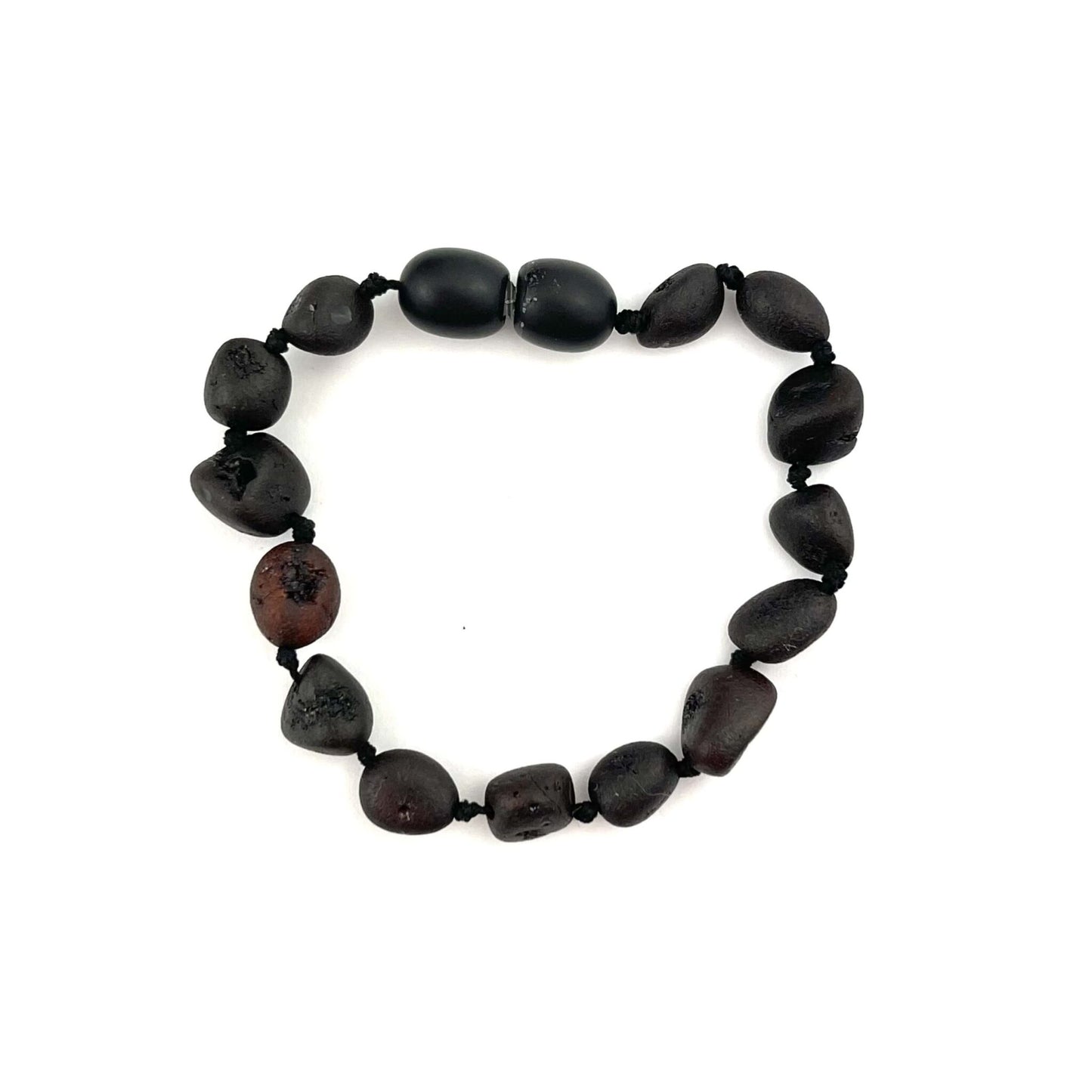 Raw Kids Oval Beads Cherry Color Bracelet