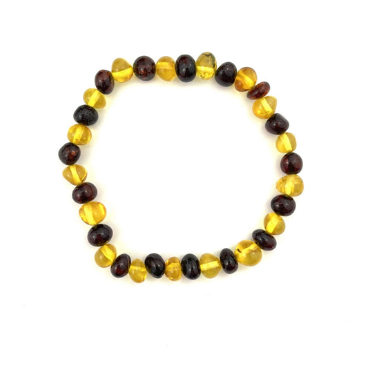 Polished Baroque Beads Cherry and Lemon Color Bracelet