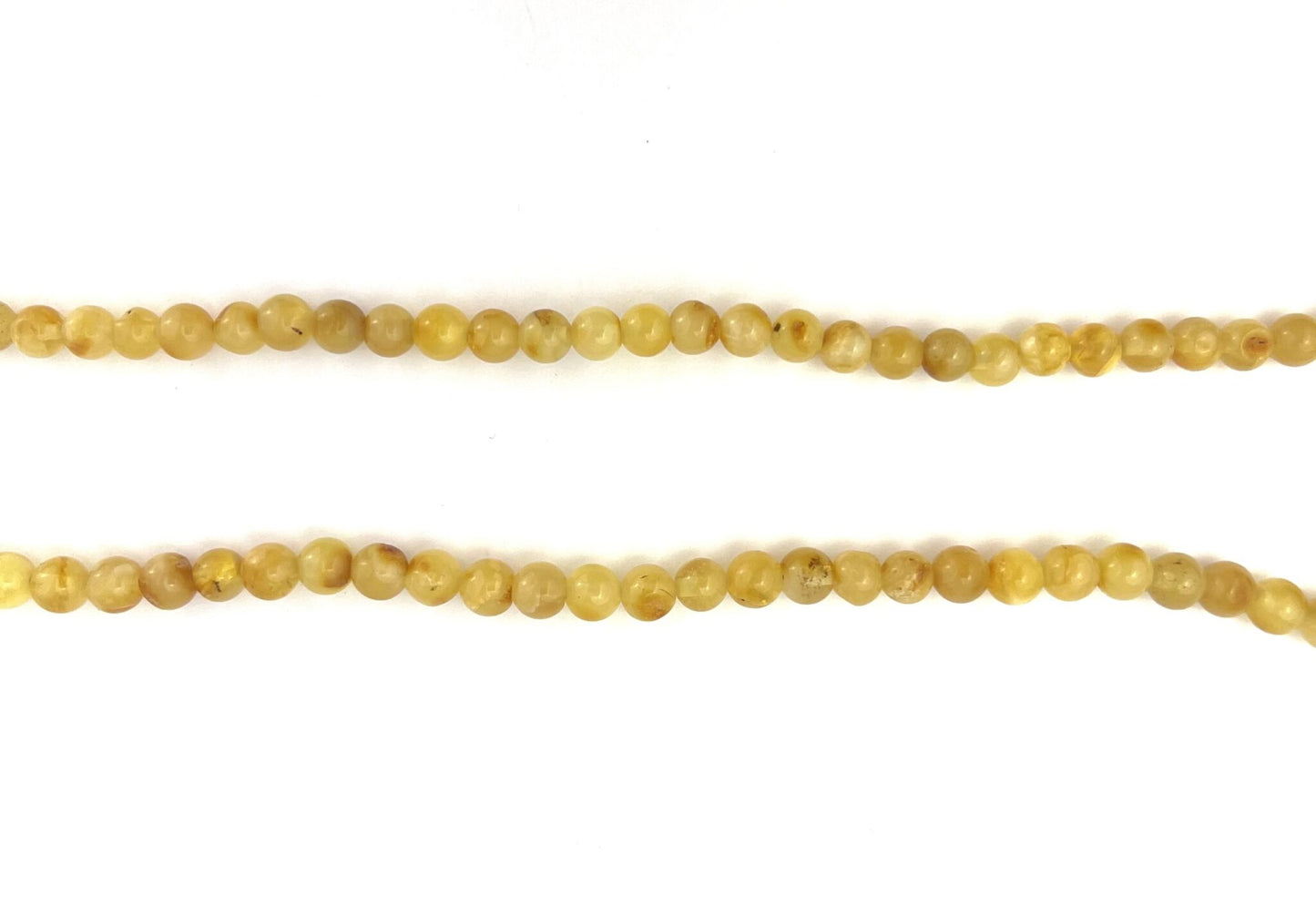 Polished Perfect Round Beads Butter Color Necklace 55cm