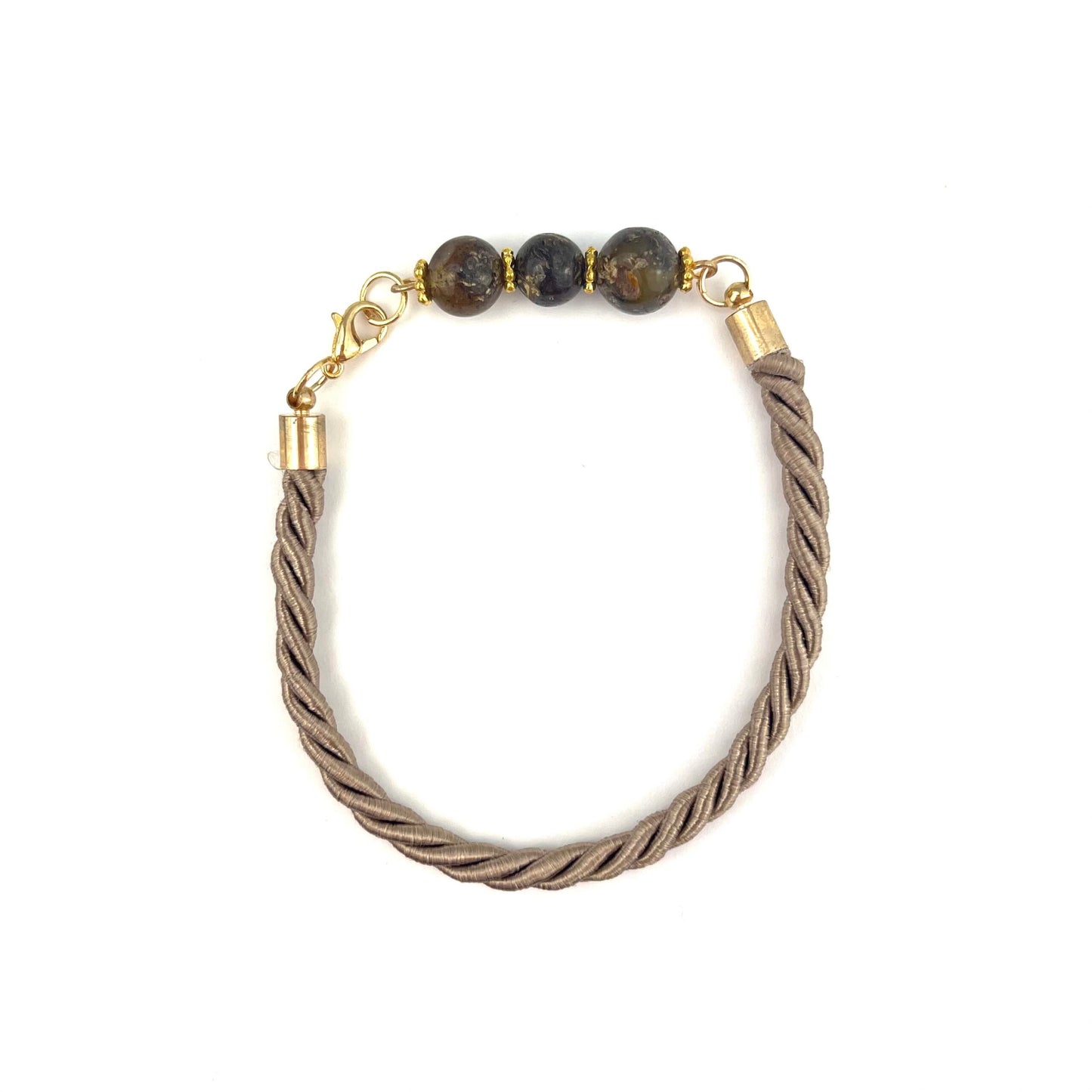 Polished Perfect Round Beads Green Color Bracelet