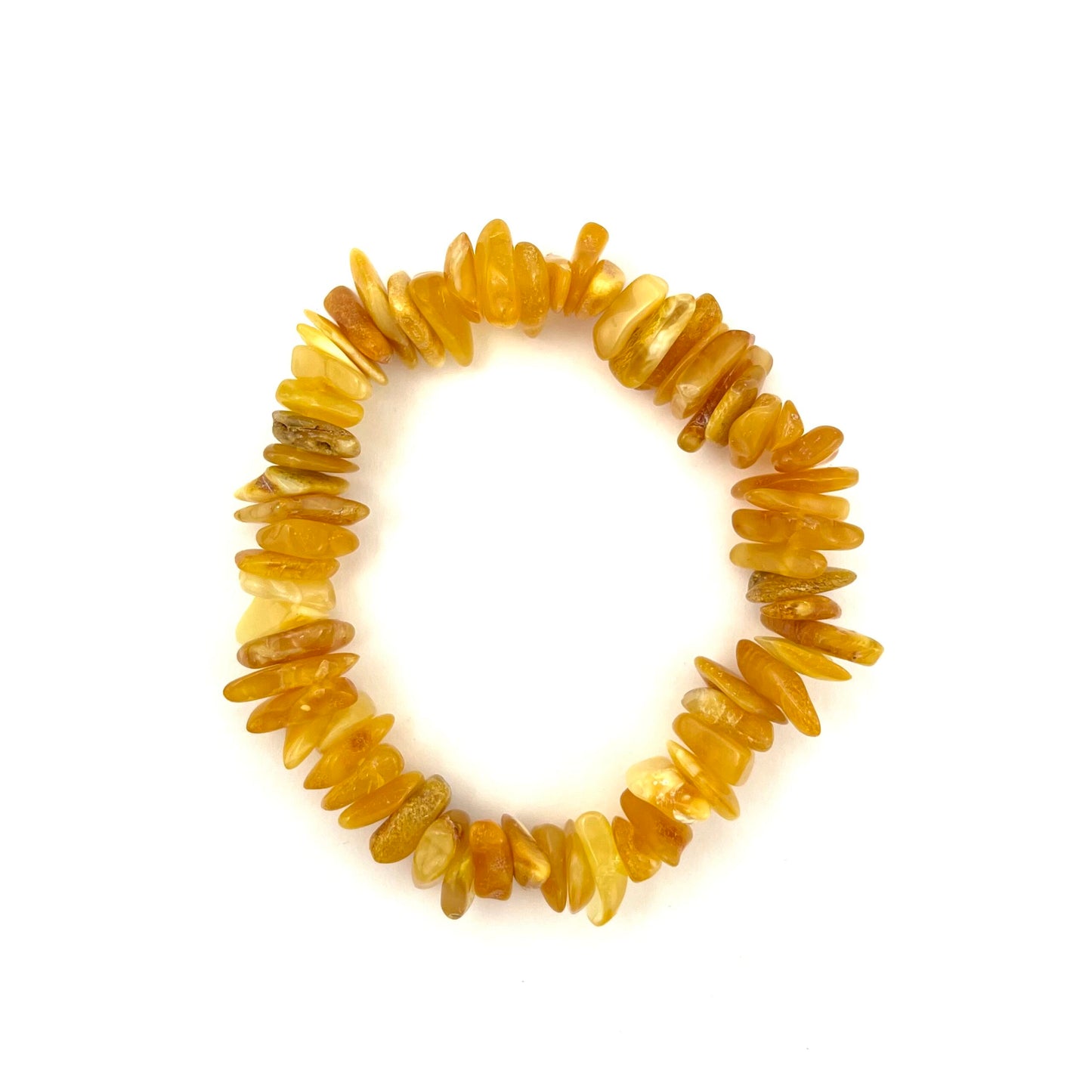 Polished Elastic Chips Butter Color Bracelet