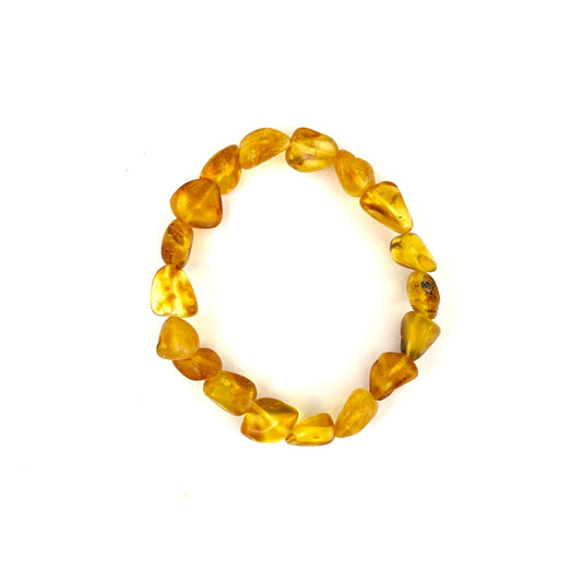 Polished Oval Beads Honey Color Bracelet