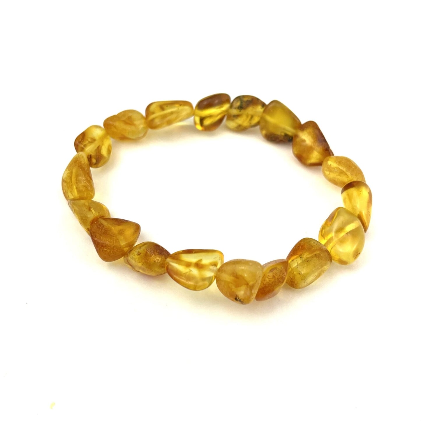 Polished Oval Beads Honey Color Bracelet