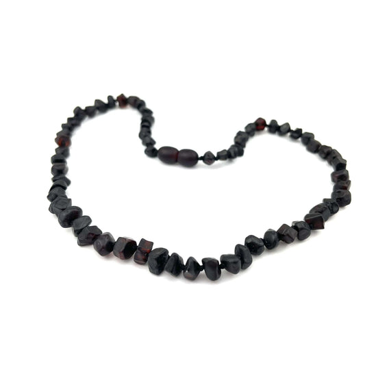 Raw Teenage Semi Faceted Beads Cherry Color Necklace