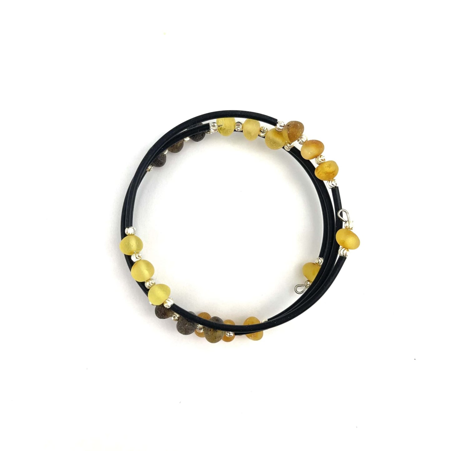 Raw Baroque Beads Memory Wire Multicolor Bracelet