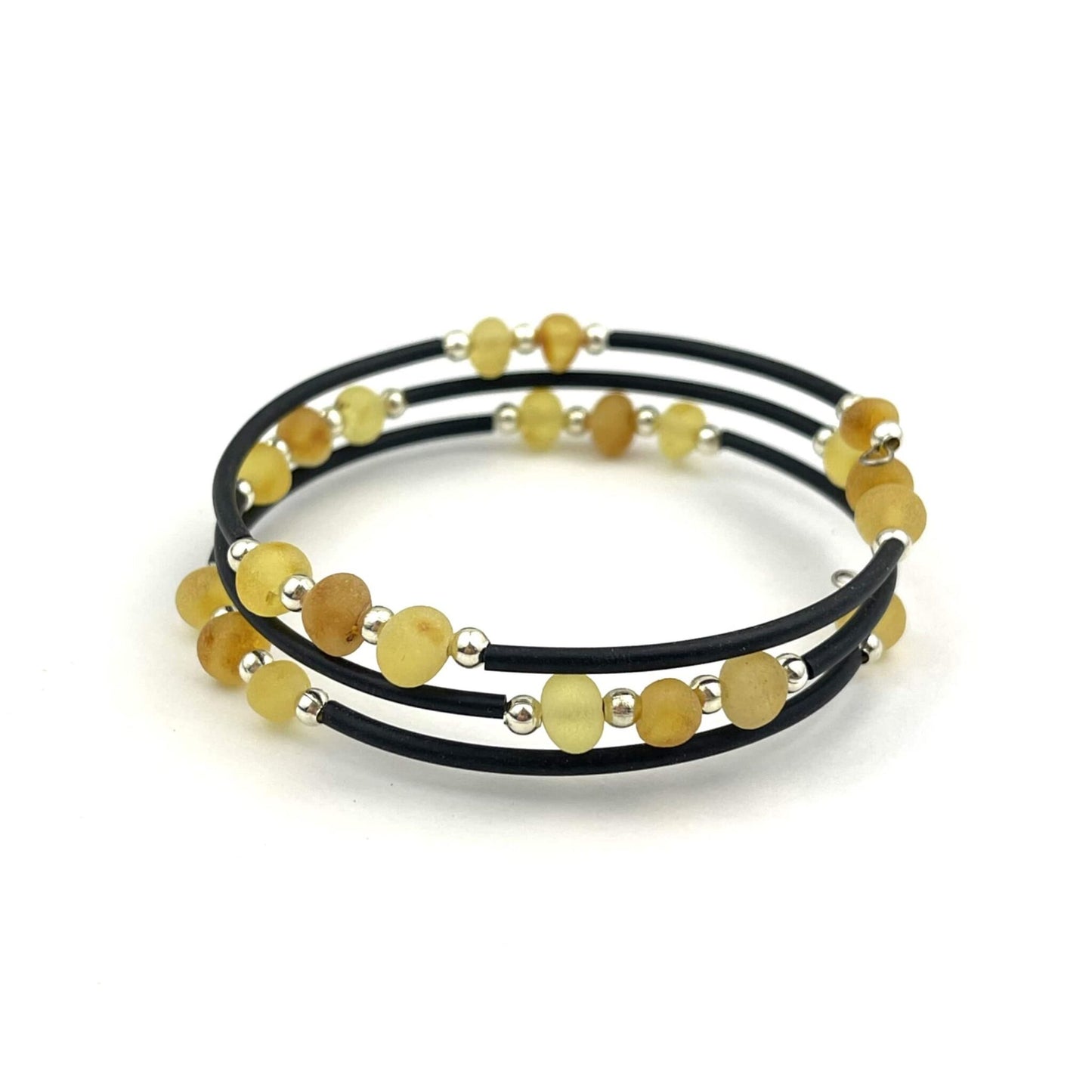 Raw Baroque Beads Memory Wire Light Multicolor Bracelet