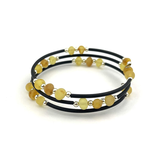 Raw Baroque Beads Memory Wire Light Multicolor Bracelet
