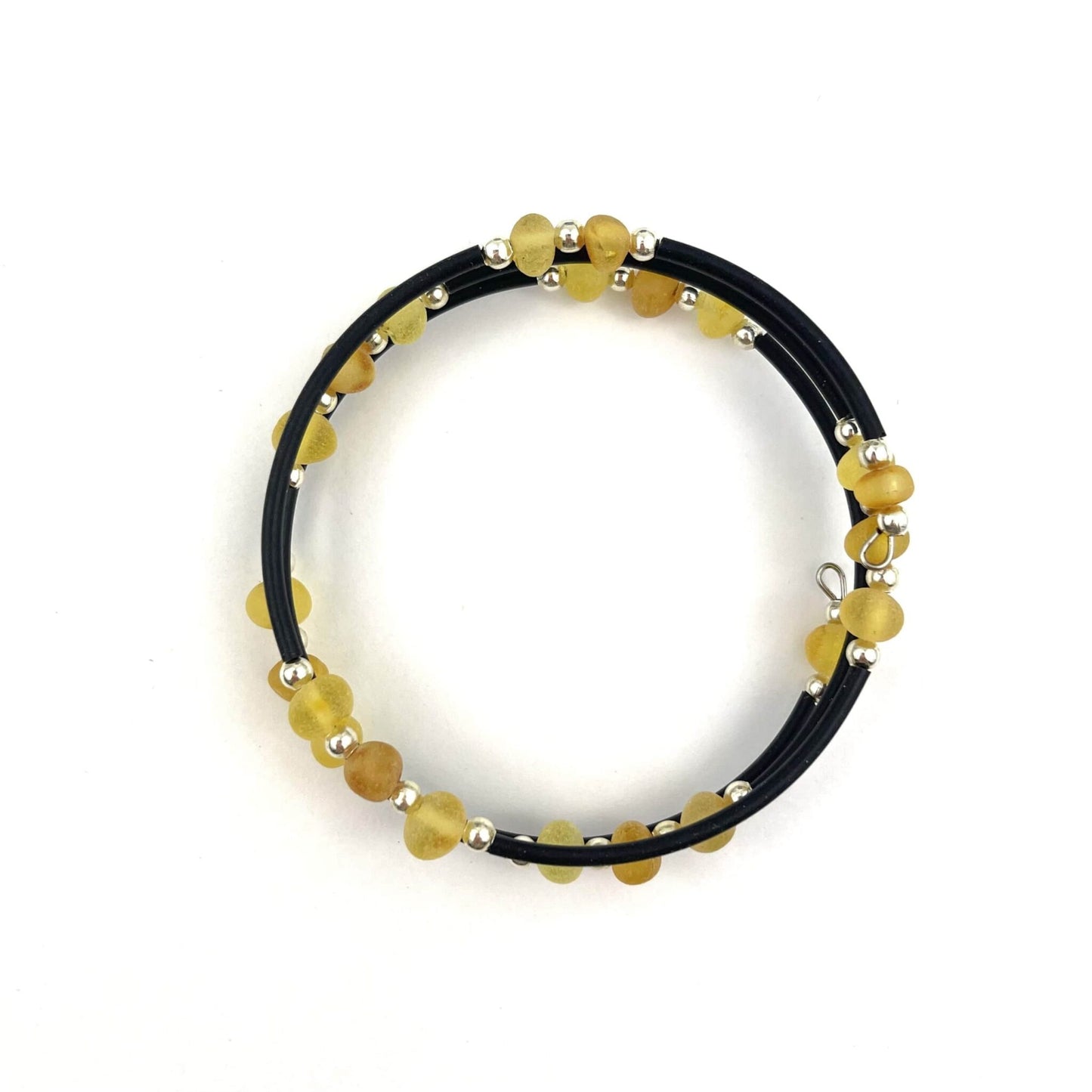 Raw Baroque Beads Memory Wire Light Multicolor Bracelet