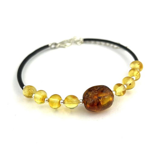 Polished Baroque Light Bead Honey Color Bracelet