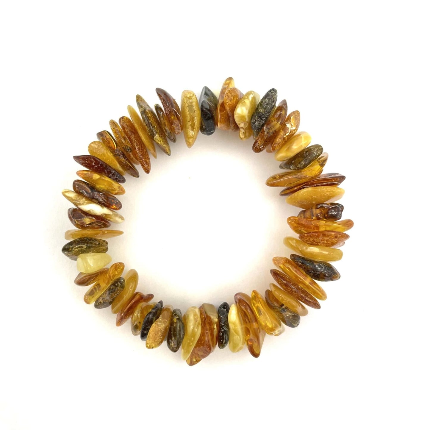 Polished Elastic Chips Light Multicolor Bracelet 12g+